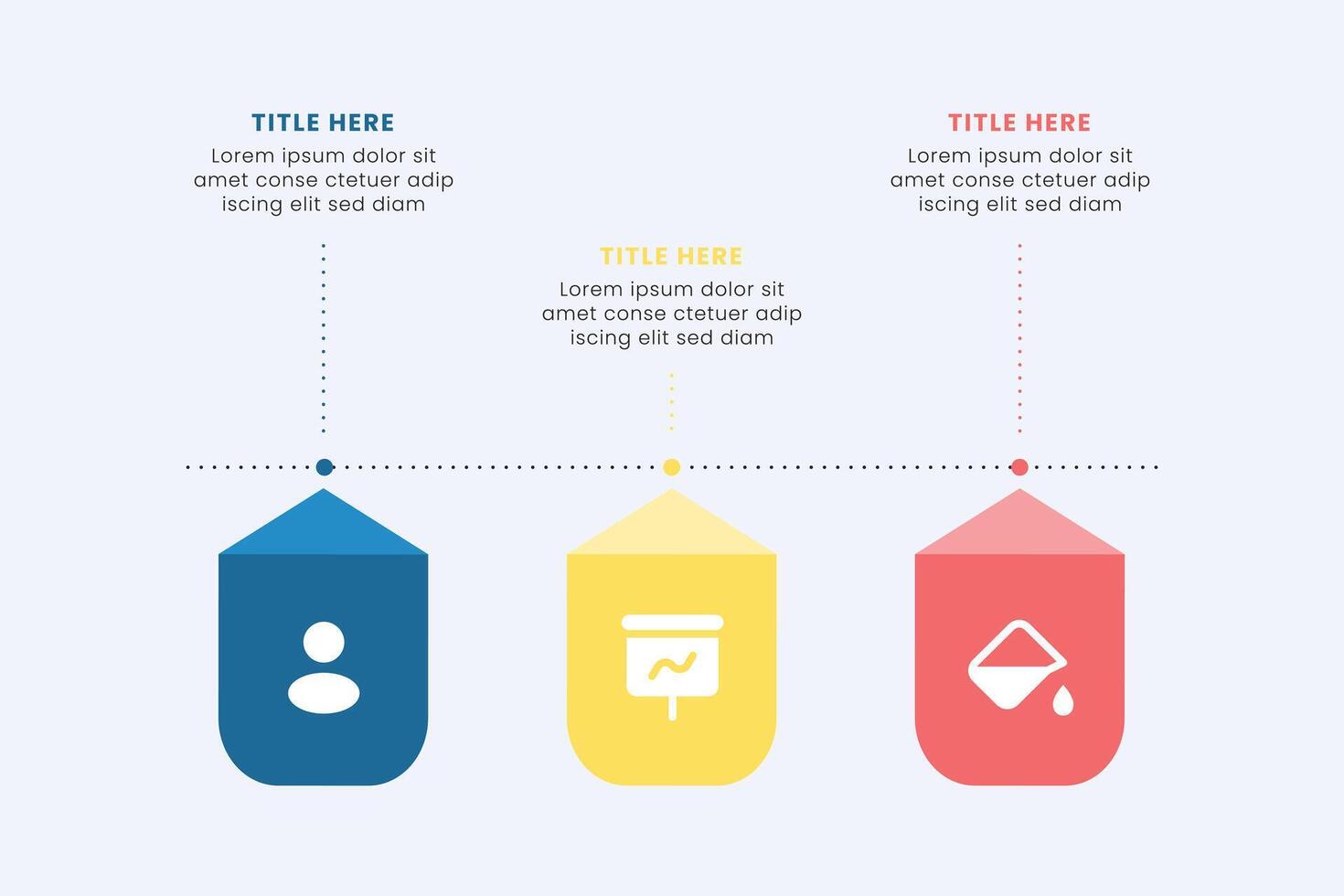 Business chart infographic template design. Timeline concept with 3 steps. Can be used for presentations, workflow layout, diagram, banner, web design, Illustration. vector