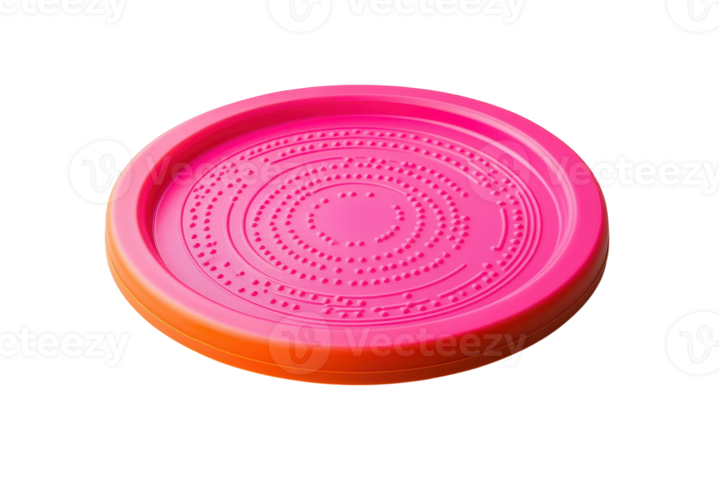 Bright pink and orange frisbee resting on a flat surface ready for a fun outdoor game png