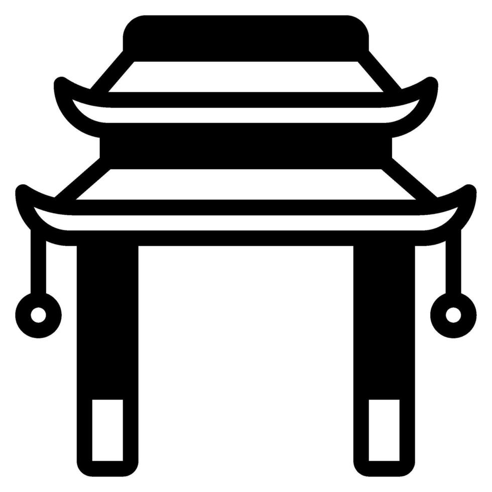 Gate Chinese New Year icon Illustration vector