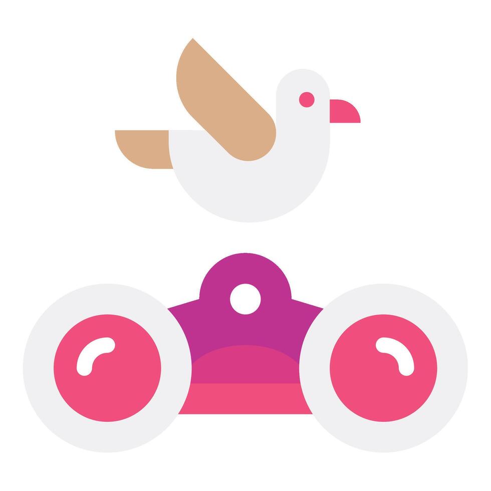 Birdwatching Hobby object icon illustration vector