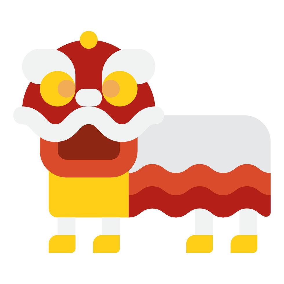 Lion Dance Chinese New Year icon Illustration vector