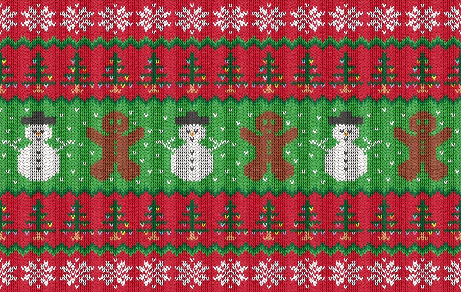 Knitted pattern seamless fabric Christmas snowman. traditional knitted pattern winter style. Designed for background ,wallpaper ,carpet ,clothing ,knitted pattern ,fabric ,embroidery ,textile vector