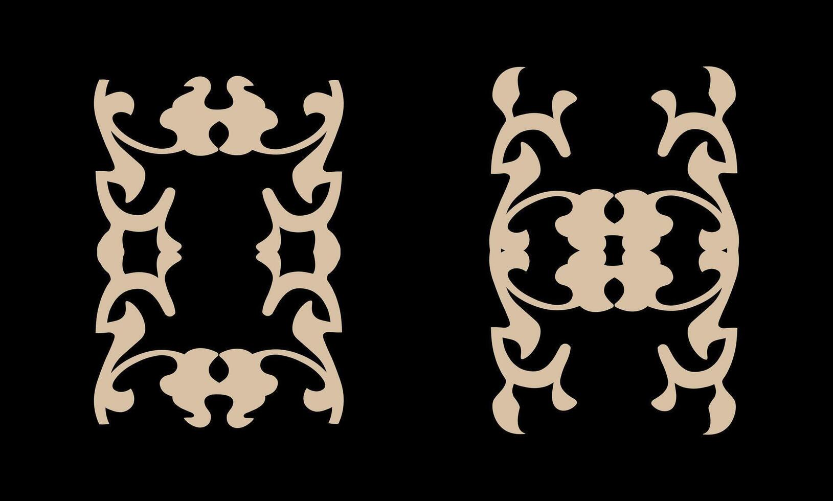 Two Ornaments collection in vintage style vector