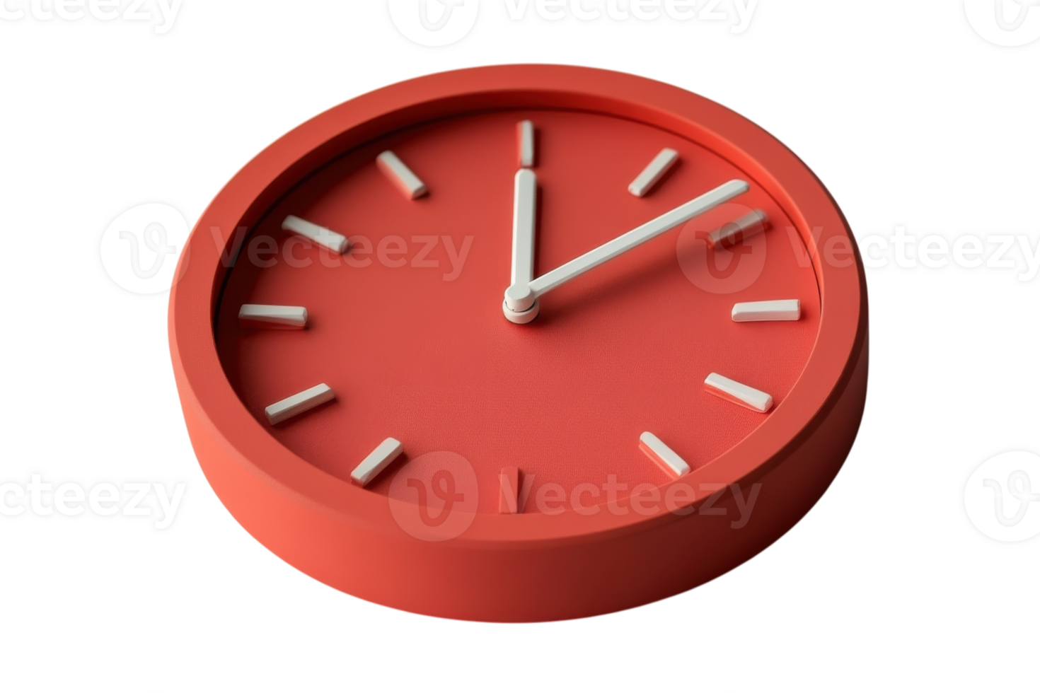 Unique red wall clock with minimalist design showcasing modern timekeeping features indoors png