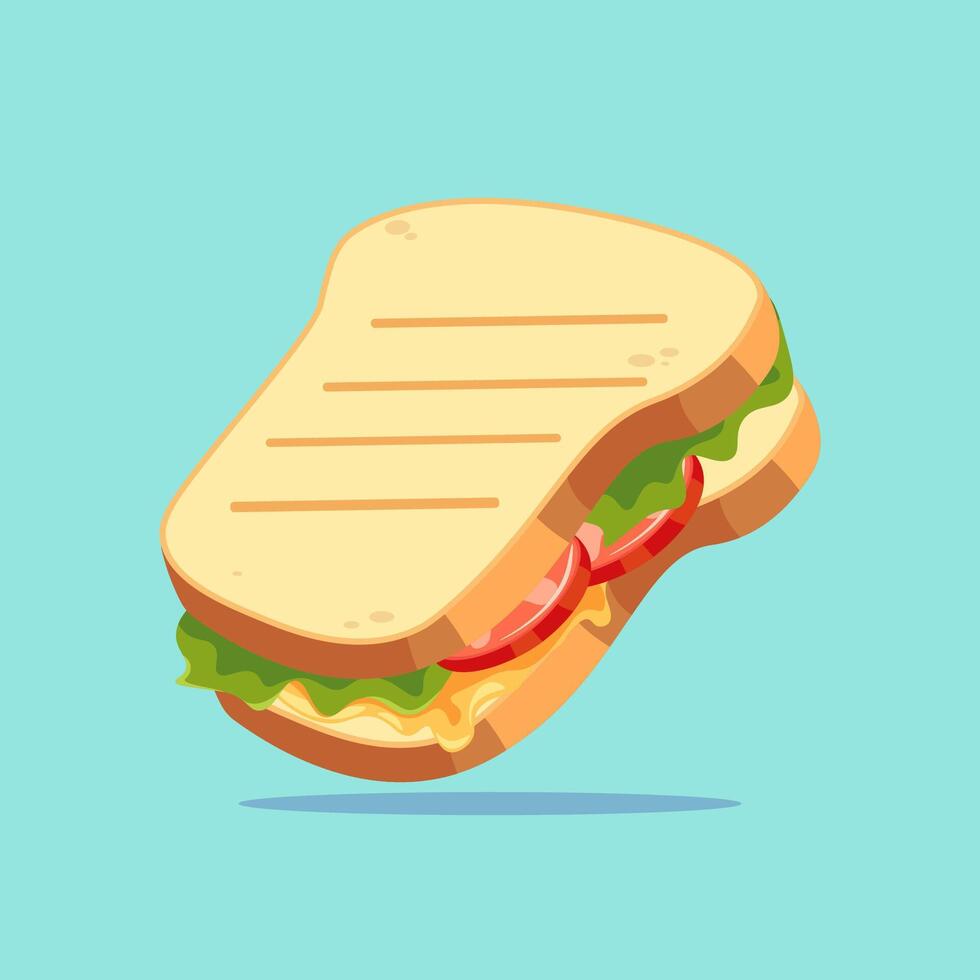 Sandwiches filled with delicious meat and vegetables vector