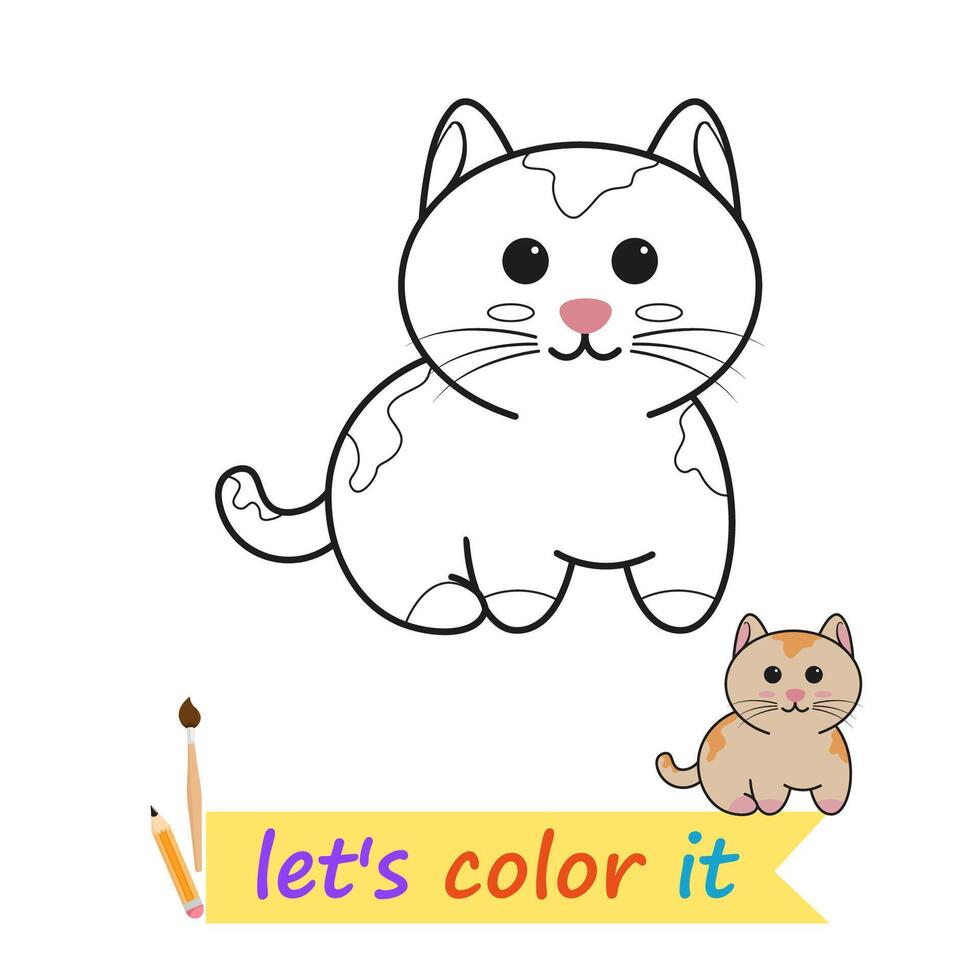Cat coloring pictures for children's coloring books vector