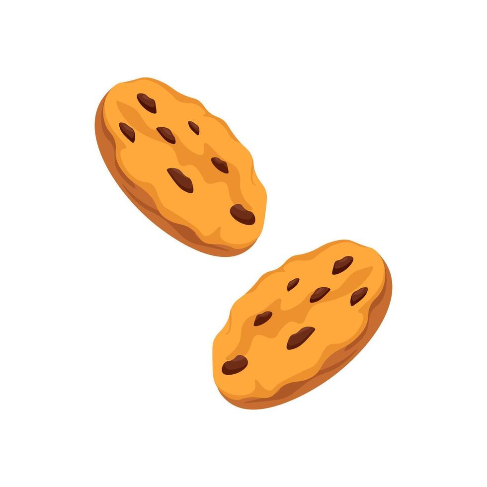 Biscuits with chocolate chip topping vector