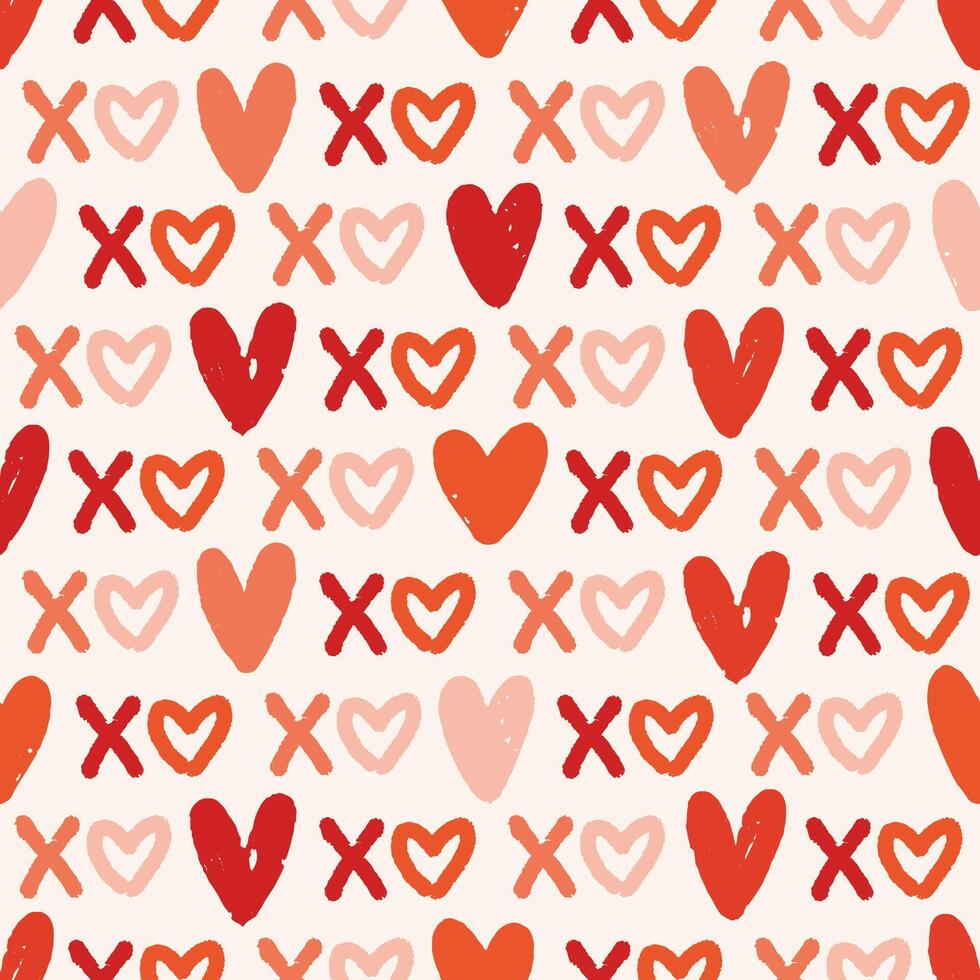 Valentines Day XoXo Typography Seamless Pattern. vector