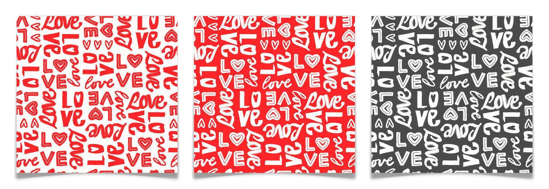 Valentines Day Love Seamless Patterns Collection. vector