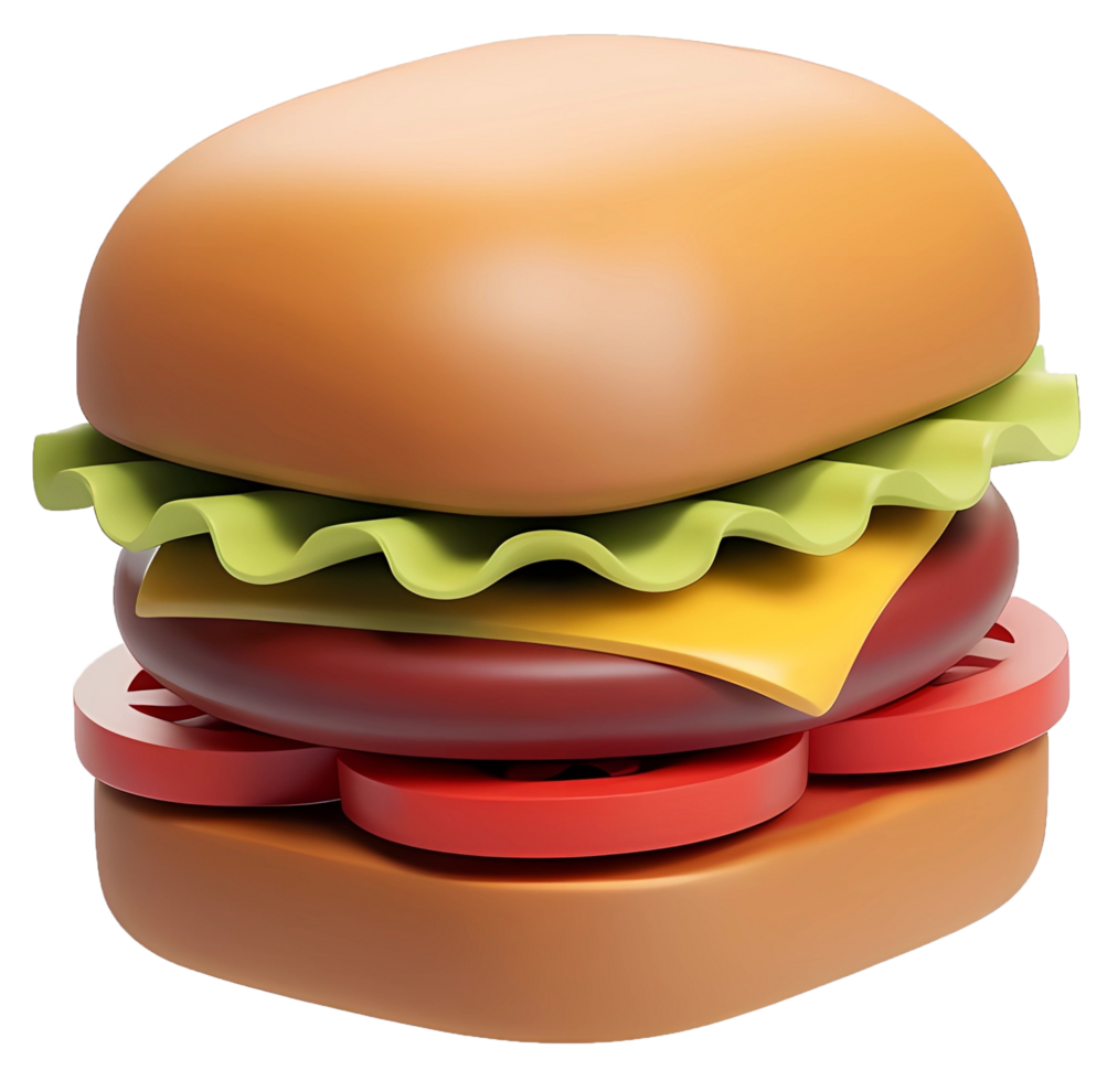 3d rendered burger icon png