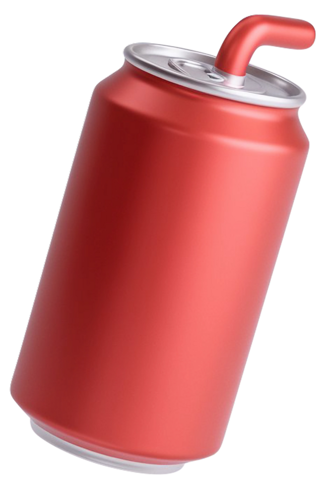3d rendered classic red soda cane icon png