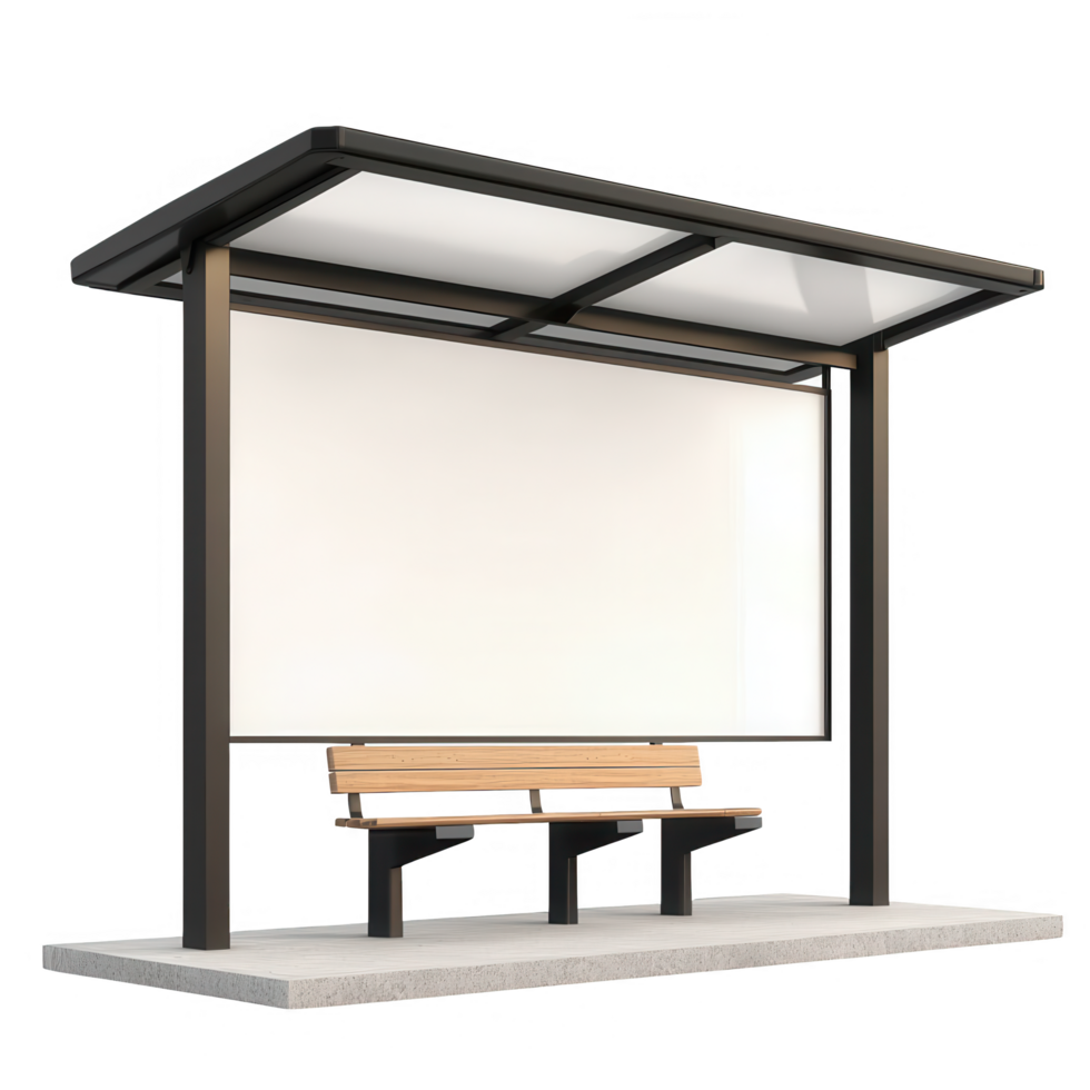 Modern bus stop isolated on transparent background png