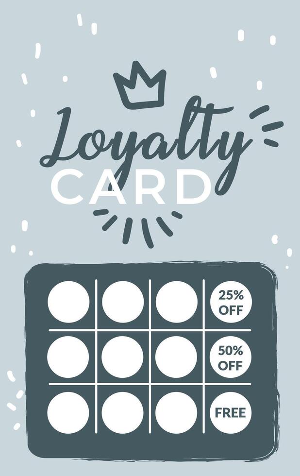 Modern Loyalty Card with Crown Motif vector