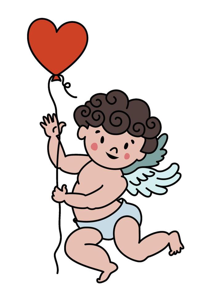 Cupid and Balloon Design vector