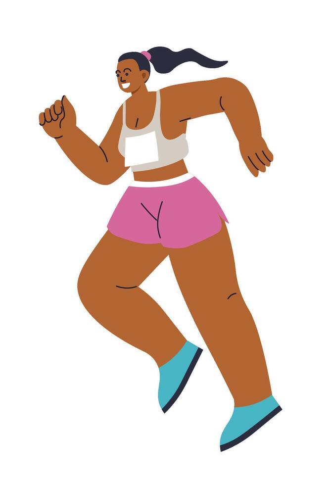 Female Runner Sporty Attire Illustration vector