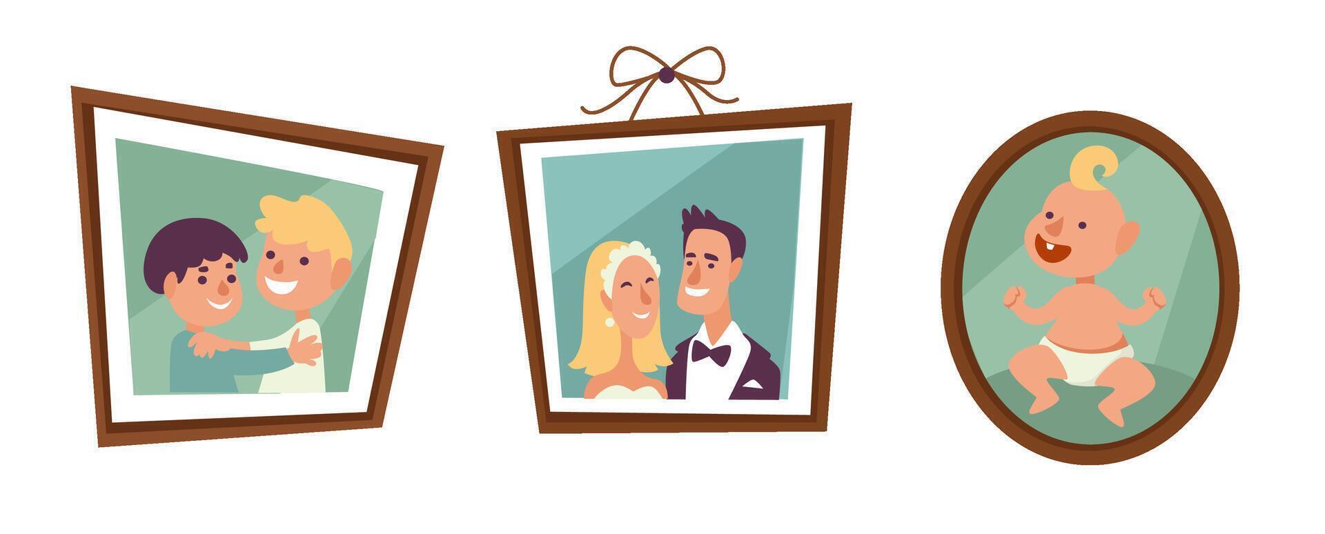 Framed Family Moments Art vector