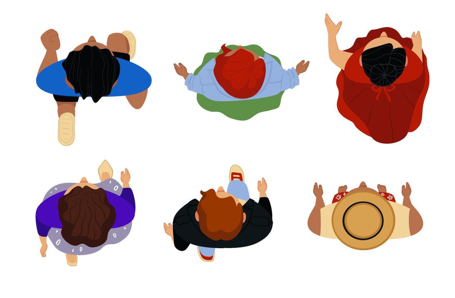 Overhead View People Illustration vector