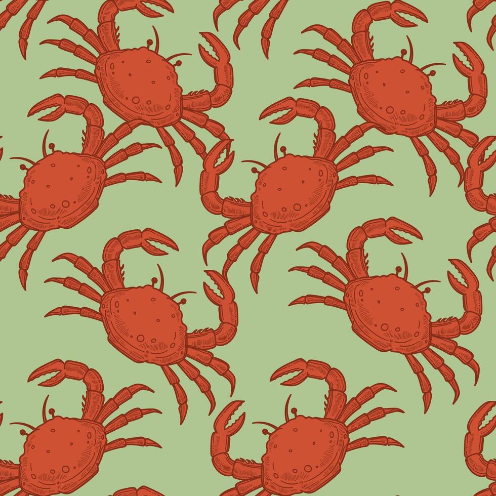 Green Crabs Pattern vector