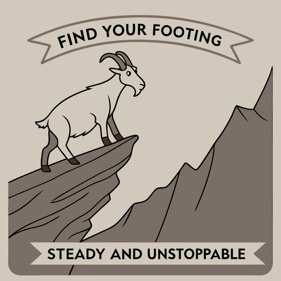 FIND YOUR FOOTING vector