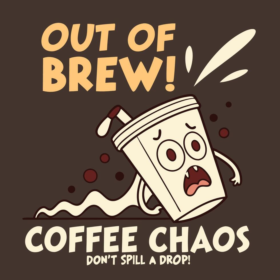 out of brew coffee chaos vector
