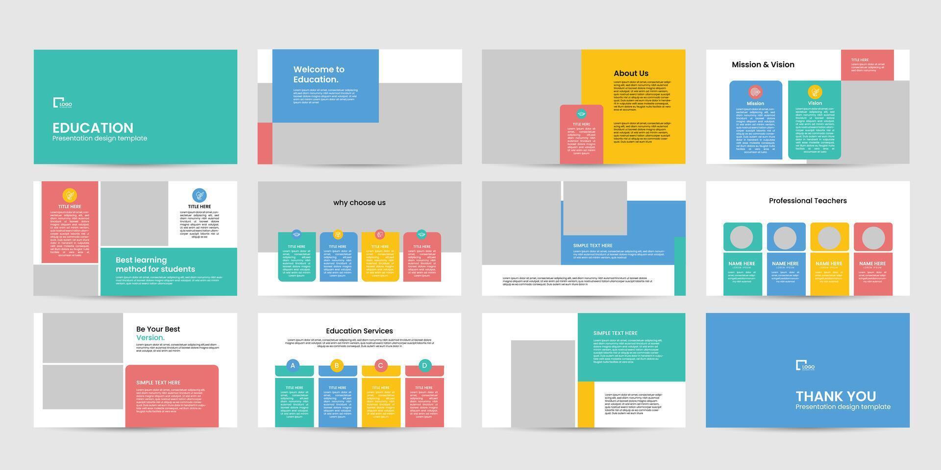 education presentation powerpoint design slide template vector