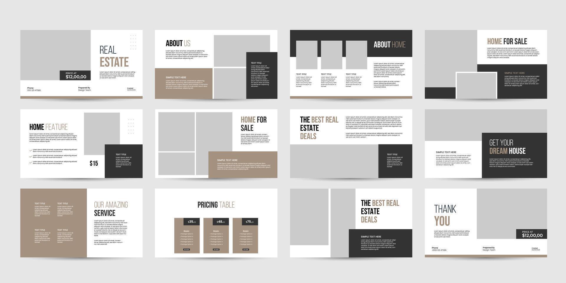Modern Real Estate Presentation Template, PowerPoint Template vector