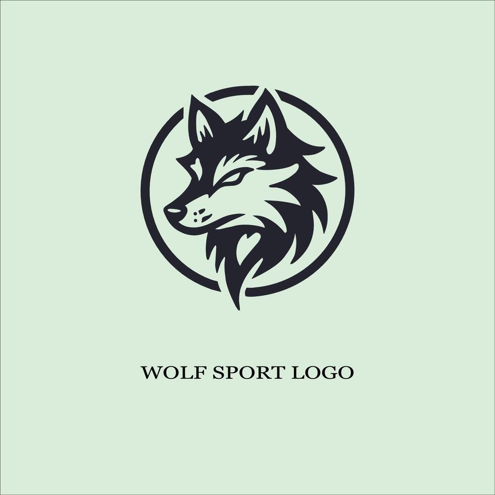 Wolf head logo minimalist handmade illustration artwork vector