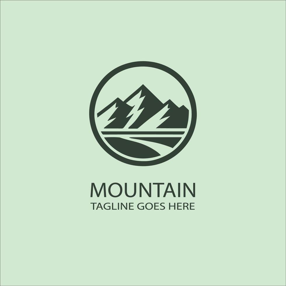 Minimalist mountain logo modern handmade illustration artwork vector