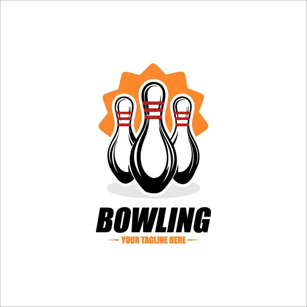 of bowling badge logos emblems set collection and design elements monochrome style bowling logo vector