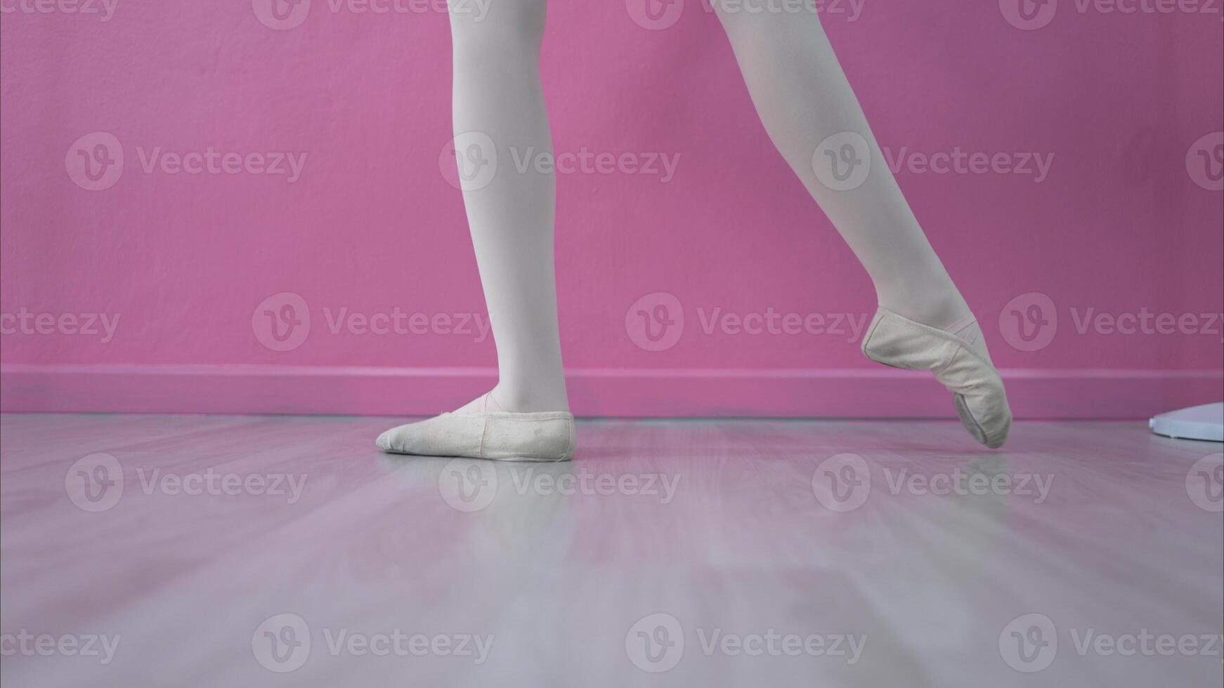 The rhythm of the legs and feet of ballet student practices ballet dancing photo