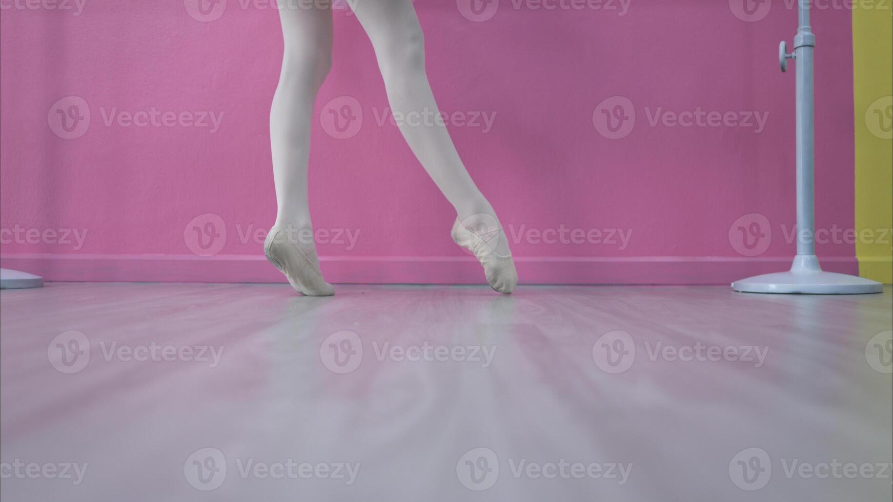 The rhythm of the legs and feet of ballet student practices ballet dancing photo