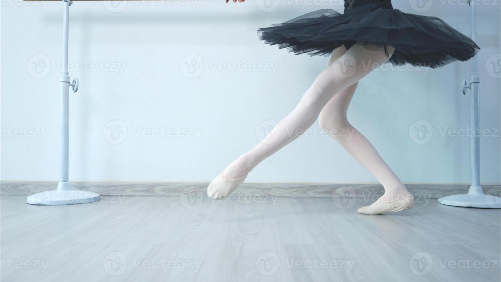 The rhythm of the legs and feet of ballet student practices ballet dancing photo