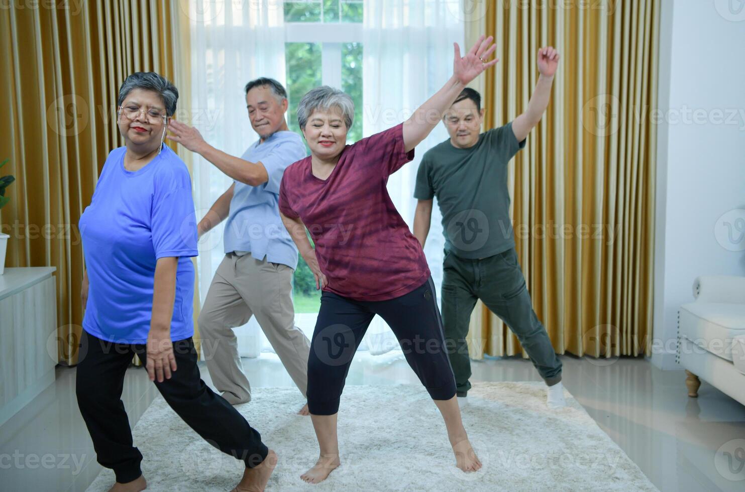 Elderly group with health-promoting dancing activities photo