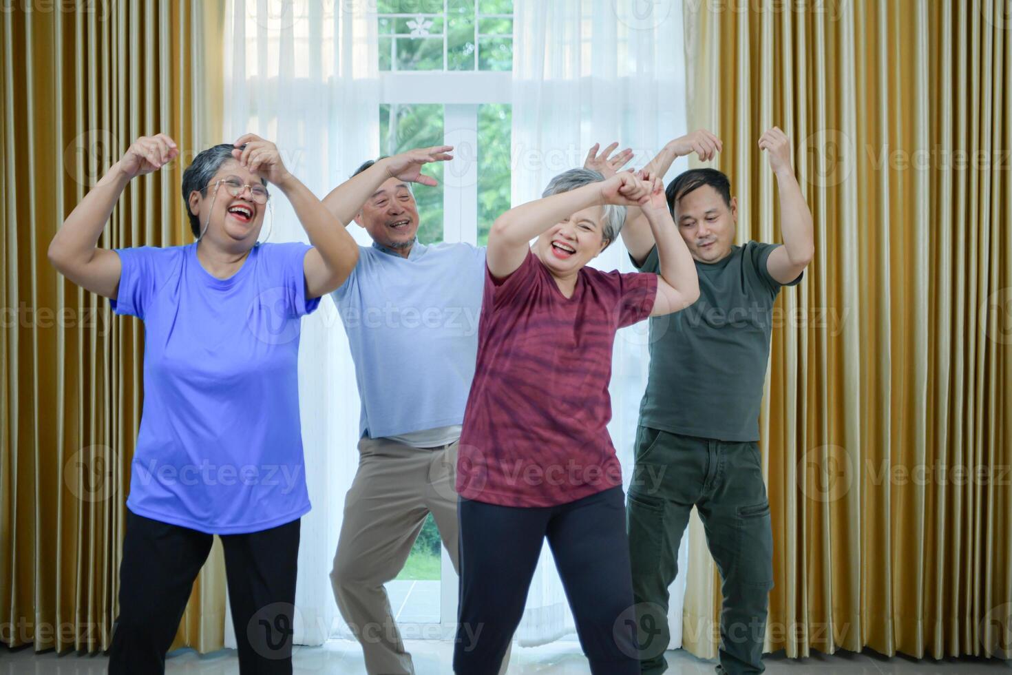 Elderly group with health-promoting dancing activities photo