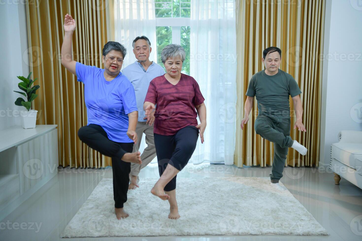 Elderly group with health-promoting dancing activities photo