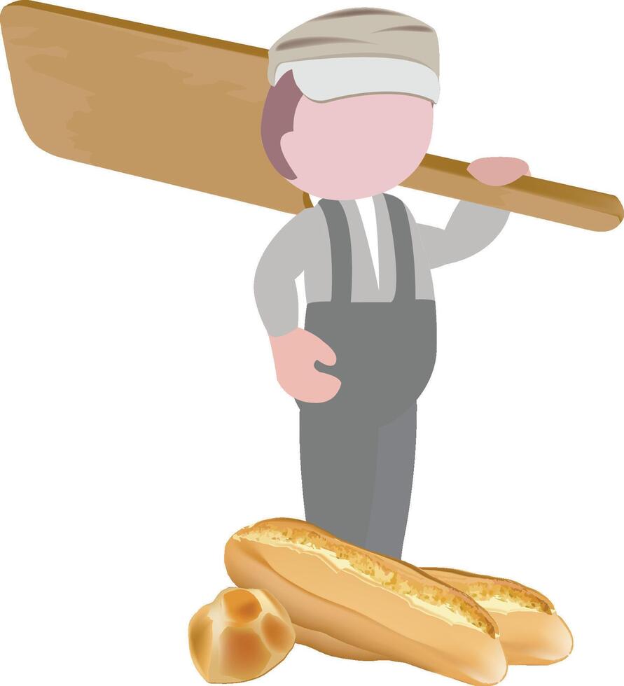 A cartoon man holding a breadboard and bread vector