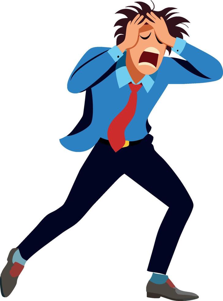 A cartoon man in a suit and tie is running vector