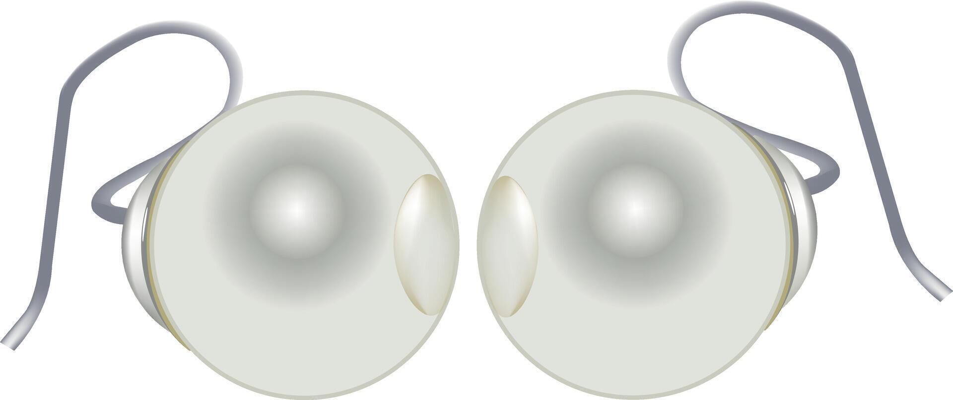 Two white circular objects with a white background vector