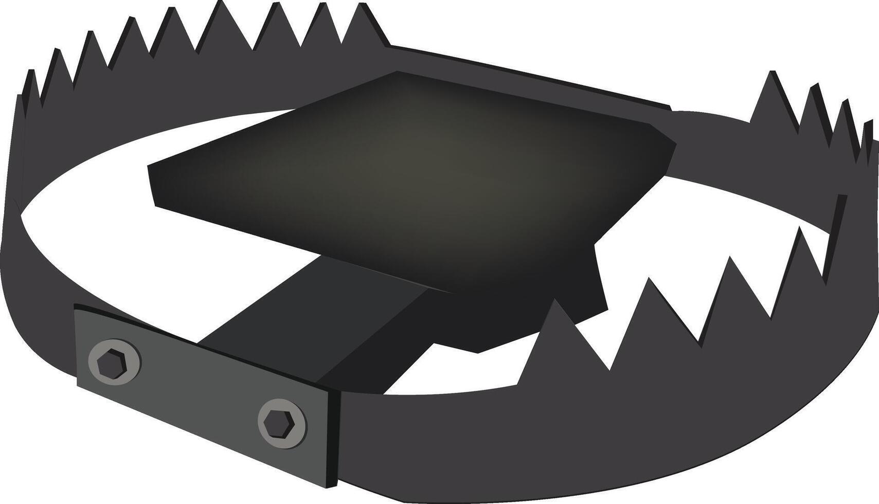 A black and white illustration of a metal object vector