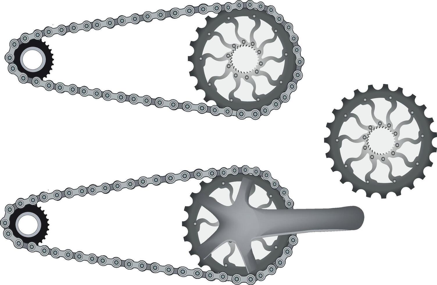 equipment and spare parts for touring and sports bicycles- vector