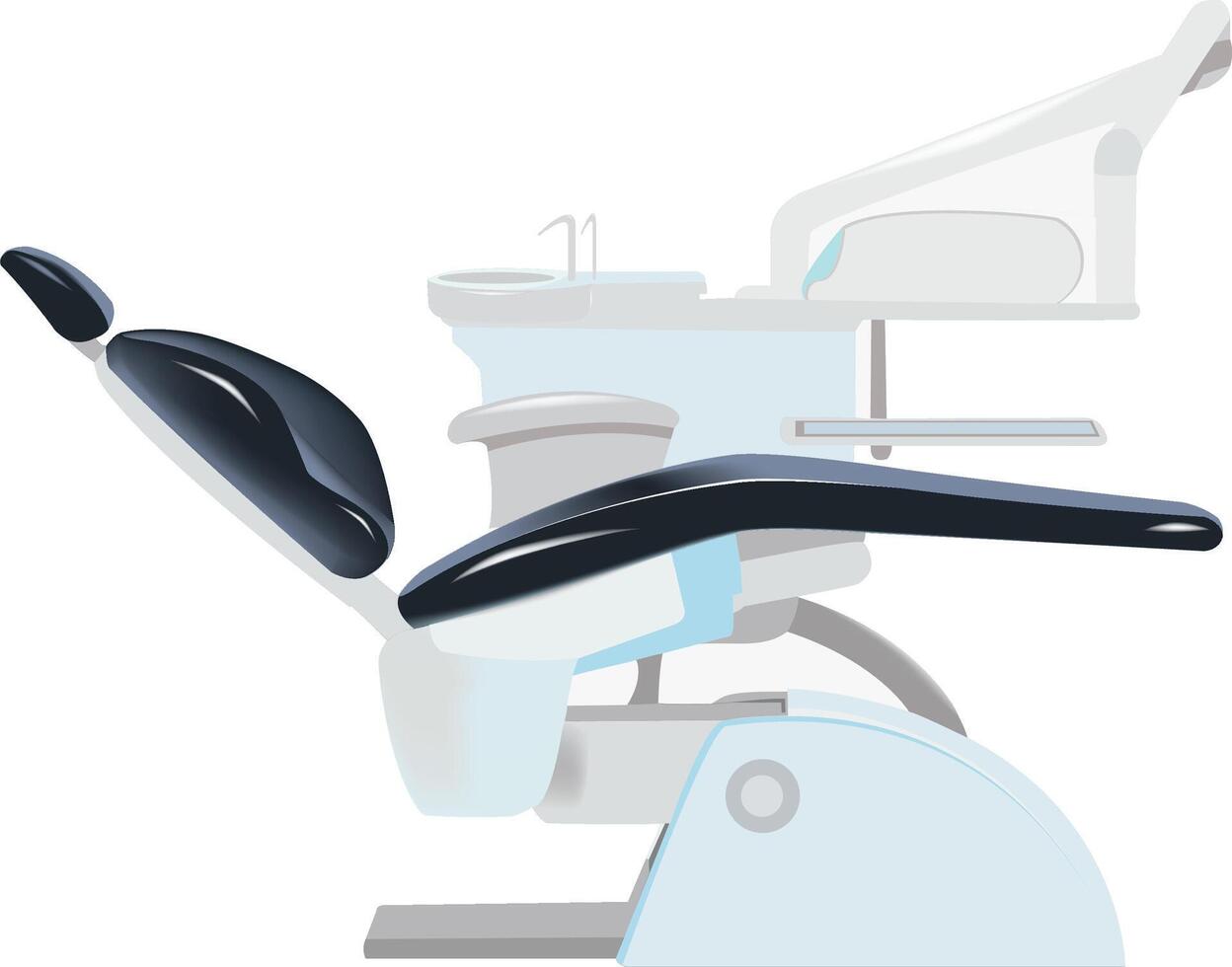 Modern empty dentist chair reclining in a dentist's office vector
