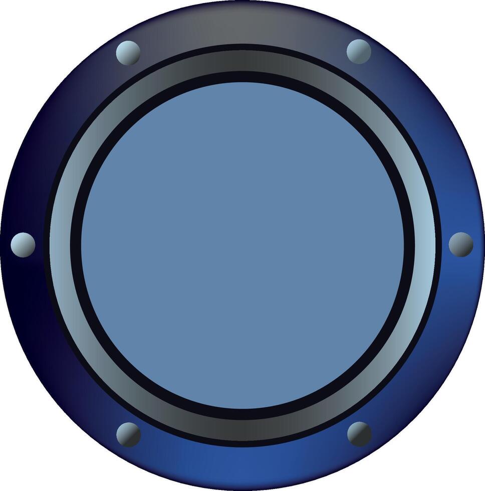 A blue porthole on a white background vector