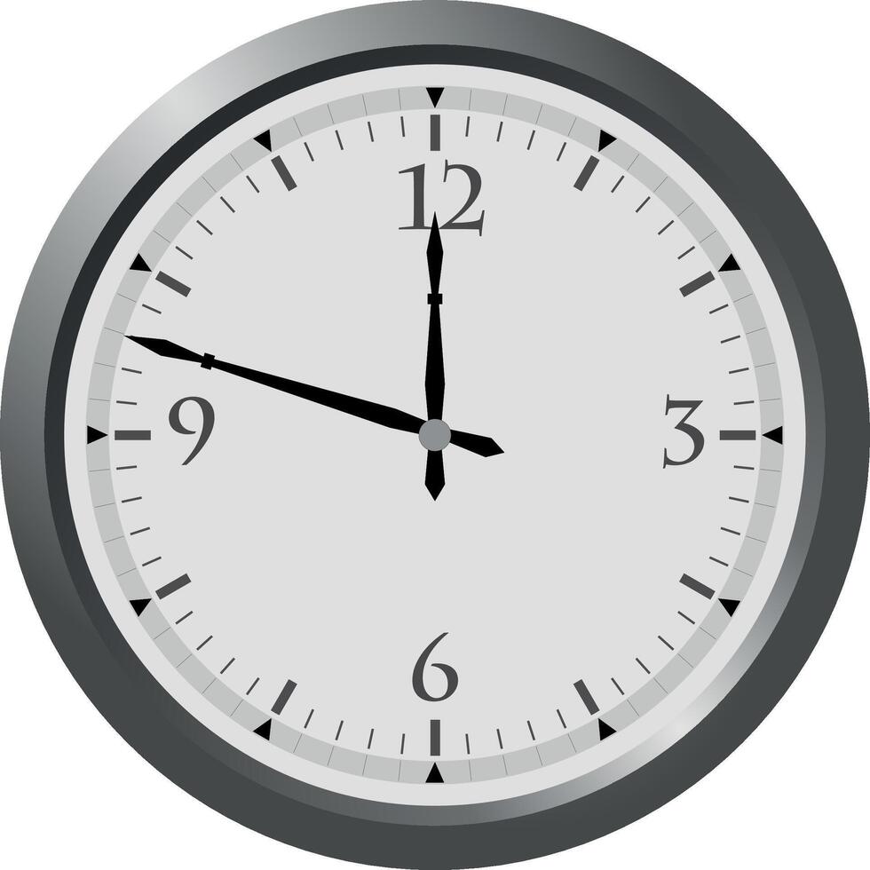 A clock is shown on a white background vector