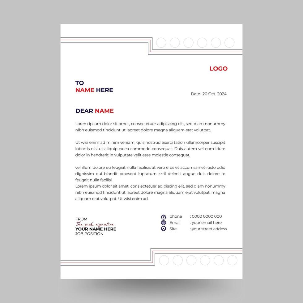 Company letterhead template designs. Letterhead, Template and red with white color template design vector