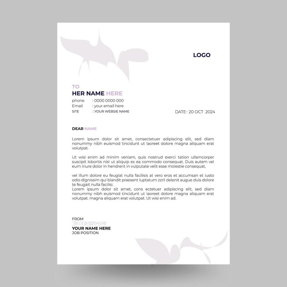 Minimalist Letterhead Design Template vector