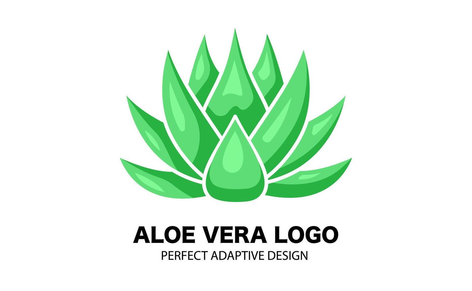 The Green Logo Aloe Vera in a Icon, Flat Design for Cosmetics, Branding vector