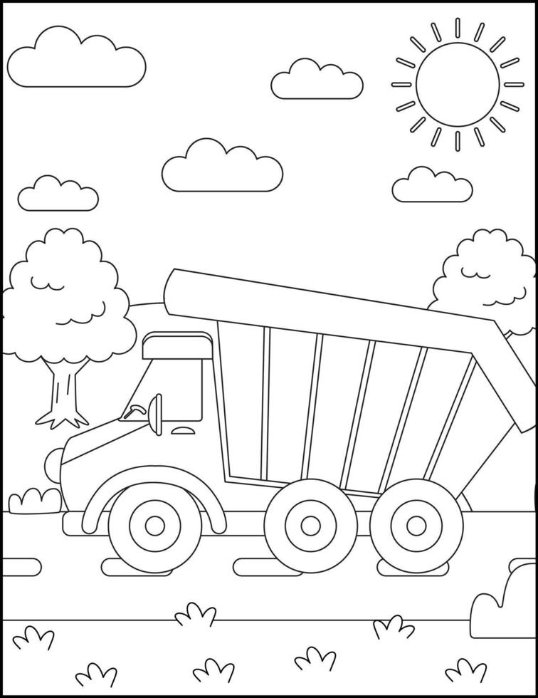 Dump Truck coloring page vector