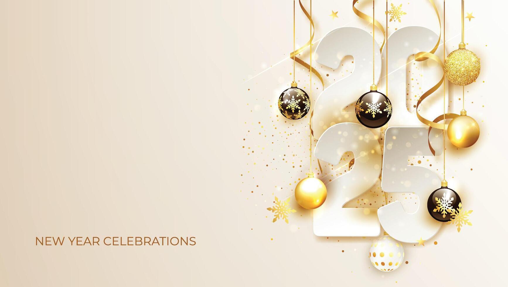 2025 Happy New Year background Banner with numbers date 2025 vector