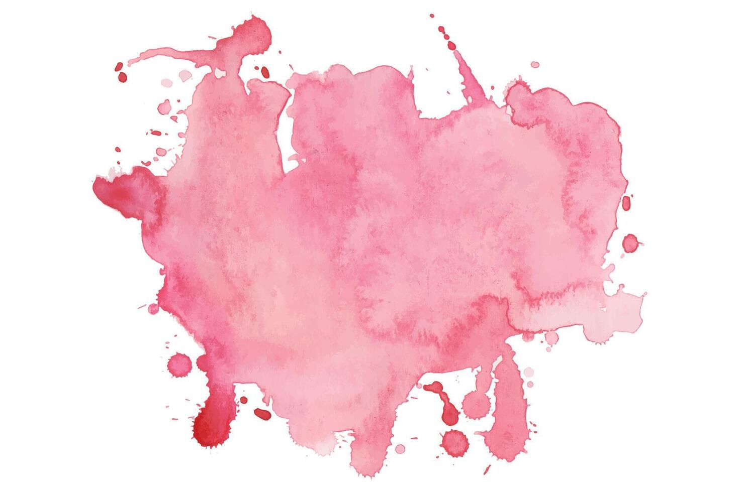 Abstract Pink Watercolor Stain of Ink Paint. Pink Watercolor Splatter on White Background. Aquarelle splash with drops stains vector