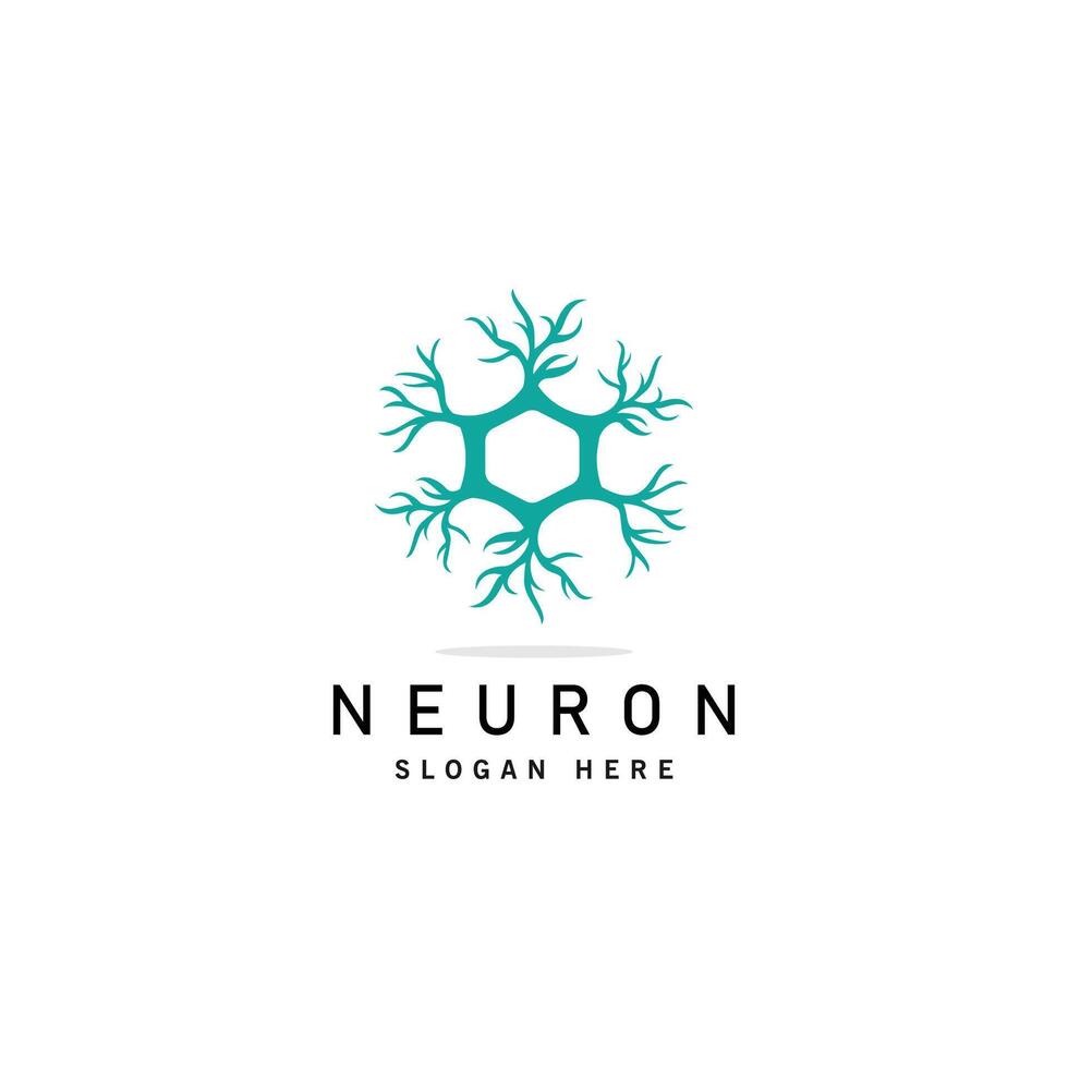 simple neuron logo design. nerve cell icon. Logo of neurology science, neurology clinic. Human central nervous system vector